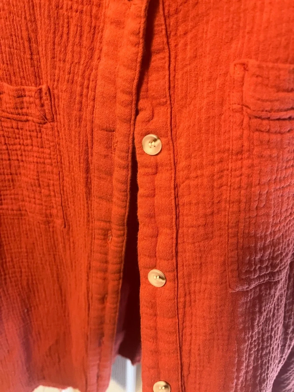 LA MIEL Brick Red Textured Button-Up Shirt - Picture 5 of 8